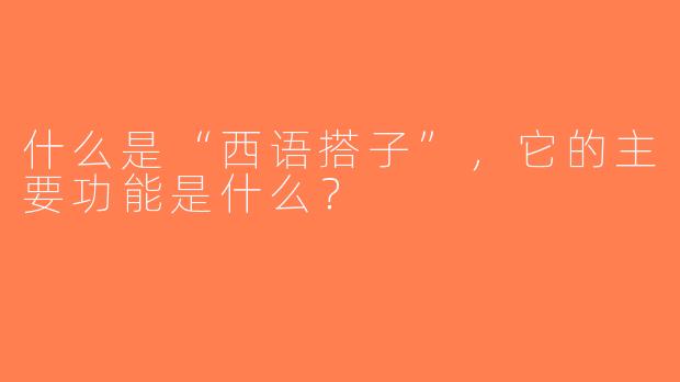 什么是“西语搭子”，它的主要功能是什么？