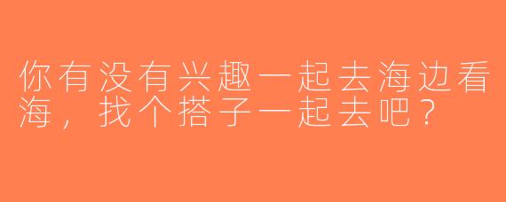 你有没有兴趣一起去海边看海，找个搭子一起去吧？