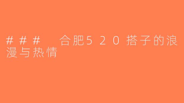 ### 合肥520搭子的浪漫与热情