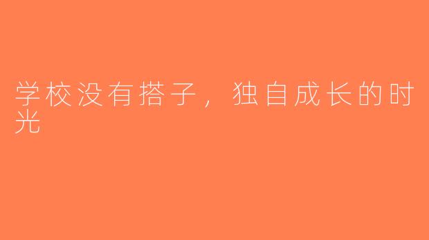 学校没有搭子，独自成长的时光