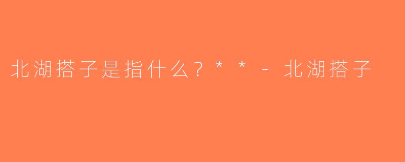 北湖搭子是指什么？**-北湖搭子