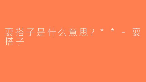 耍搭子是什么意思？**-耍搭子