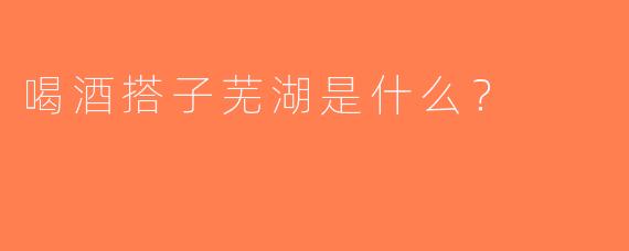喝酒搭子芜湖是什么？  