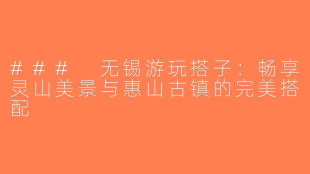 ### 无锡游玩搭子：畅享灵山美景与惠山古镇的完美搭配