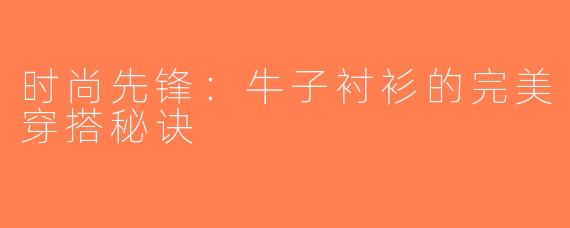 时尚先锋：牛子衬衫的完美穿搭秘诀