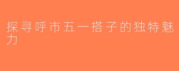 探寻呼市五一搭子的独特魅力