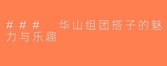 ### 华山组团搭子的魅力与乐趣