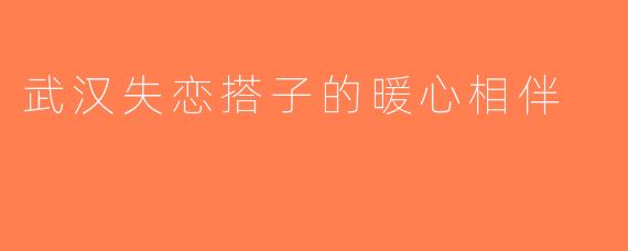 武汉失恋搭子的暖心相伴