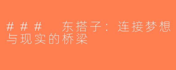 ### 东搭子：连接梦想与现实的桥梁