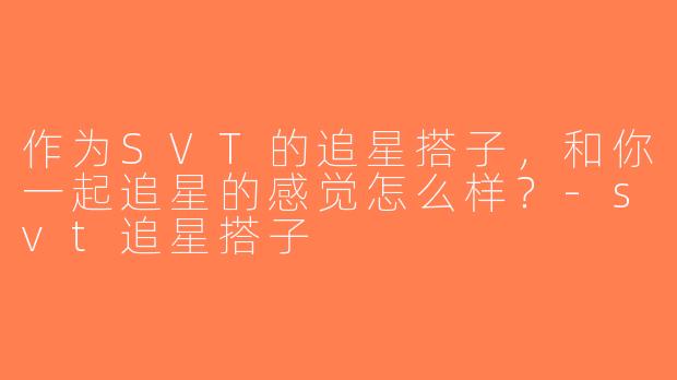 作为SVT的追星搭子，和你一起追星的感觉怎么样？-svt追星搭子