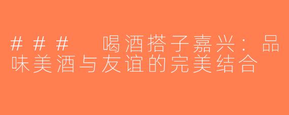 ### 喝酒搭子嘉兴：品味美酒与友谊的完美结合