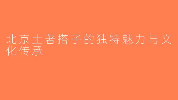 北京土著搭子的独特魅力与文化传承