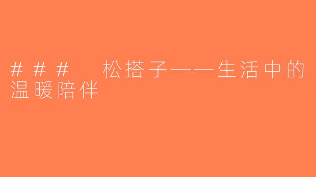 ### 松搭子——生活中的温暖陪伴