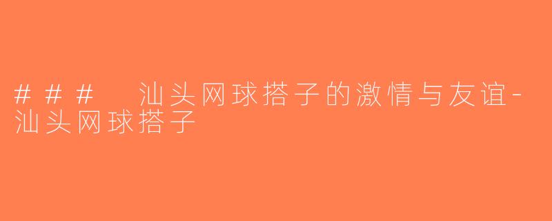 ### 汕头网球搭子的激情与友谊-汕头网球搭子