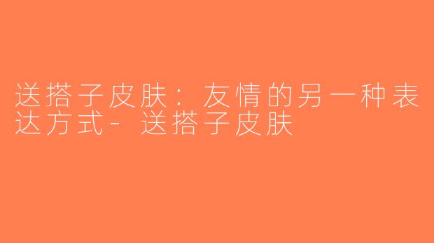送搭子皮肤：友情的另一种表达方式-送搭子皮肤