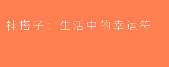 神搭子：生活中的幸运符