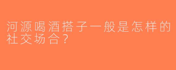 河源喝酒搭子一般是怎样的社交场合？  