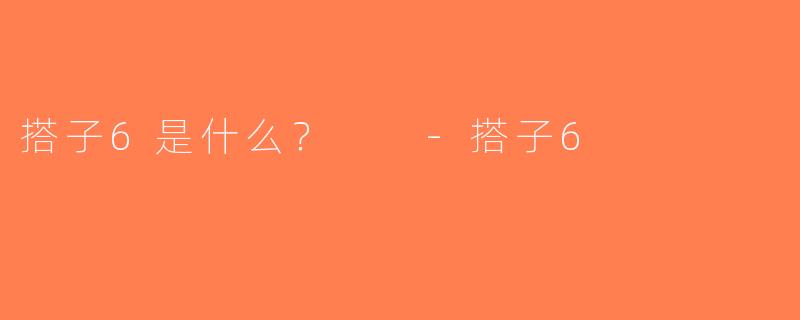 搭子6是什么？  -搭子6