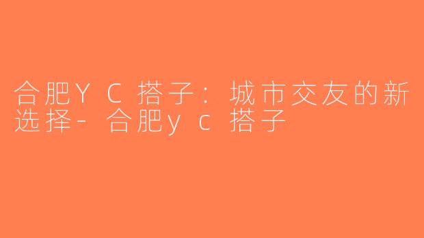 合肥YC搭子：城市交友的新选择-合肥yc搭子