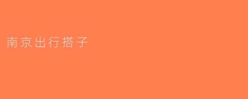 南京出行搭子
