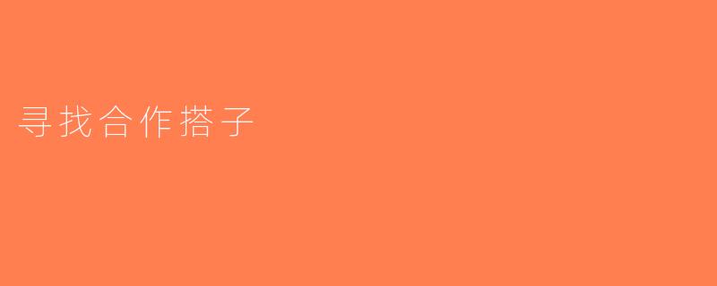 寻找合作搭子