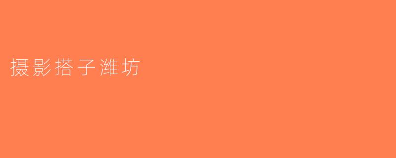 摄影搭子潍坊