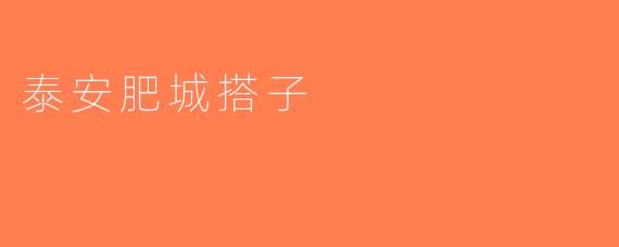 泰安肥城搭子