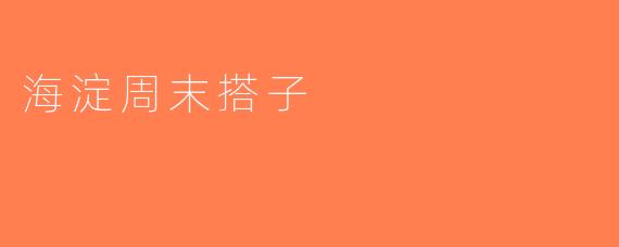 海淀周末搭子