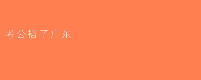 考公搭子广东
