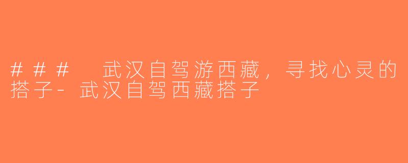 ### 武汉自驾游西藏，寻找心灵的搭子-武汉自驾西藏搭子