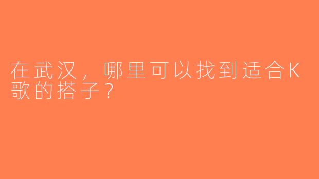 在武汉，哪里可以找到适合K歌的搭子？