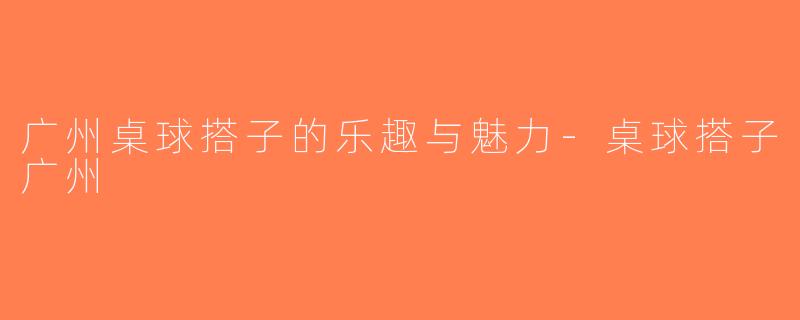 广州桌球搭子的乐趣与魅力-桌球搭子广州