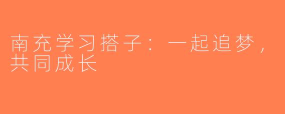 南充学习搭子：一起追梦，共同成长