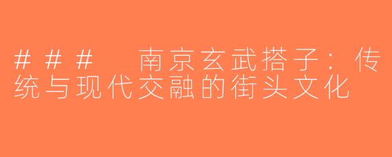 ### 南京玄武搭子：传统与现代交融的街头文化