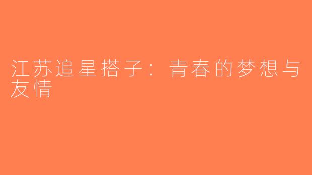 江苏追星搭子：青春的梦想与友情