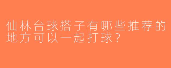 仙林台球搭子有哪些推荐的地方可以一起打球？