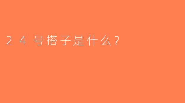 24号搭子是什么？
