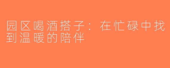 园区喝酒搭子：在忙碌中找到温暖的陪伴