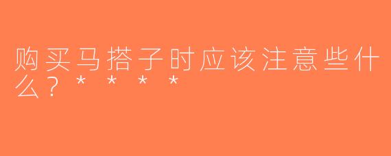 购买马搭子时应该注意些什么？****