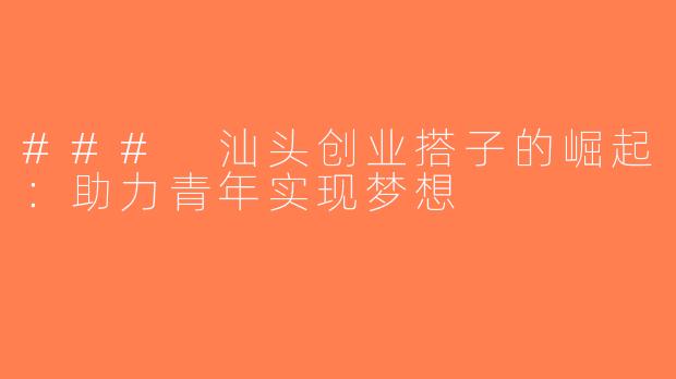 ### 汕头创业搭子的崛起：助力青年实现梦想
