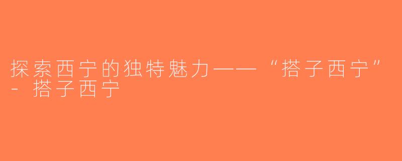 探索西宁的独特魅力——“搭子西宁”-搭子西宁