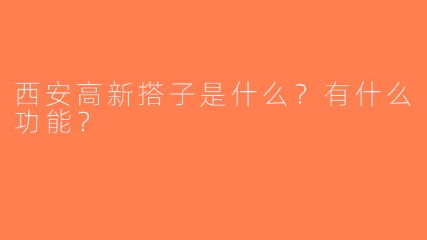 西安高新搭子是什么？有什么功能？