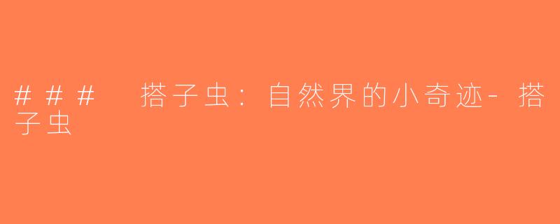 ### 搭子虫：自然界的小奇迹-搭子虫