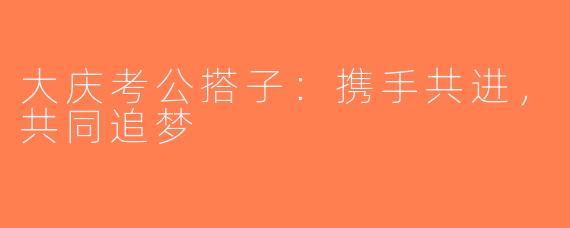 大庆考公搭子：携手共进，共同追梦