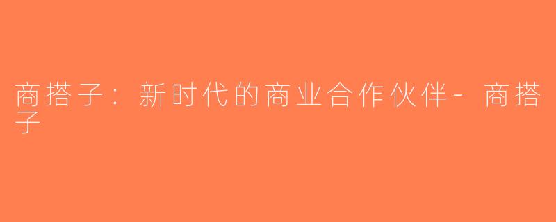 商搭子：新时代的商业合作伙伴-商搭子