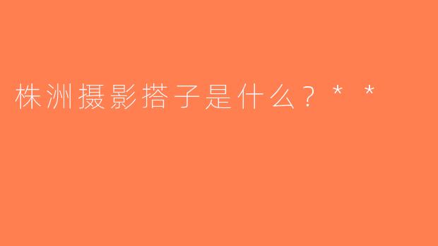 株洲摄影搭子是什么？**