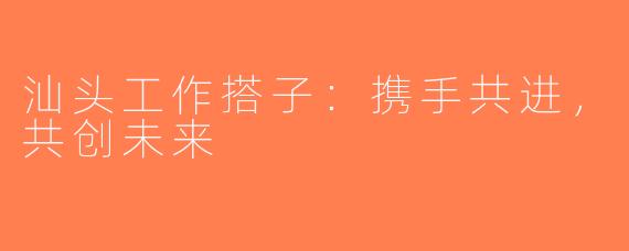 汕头工作搭子：携手共进，共创未来