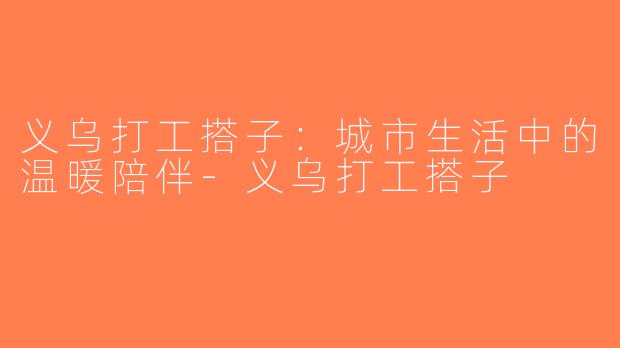 义乌打工搭子：城市生活中的温暖陪伴-义乌打工搭子