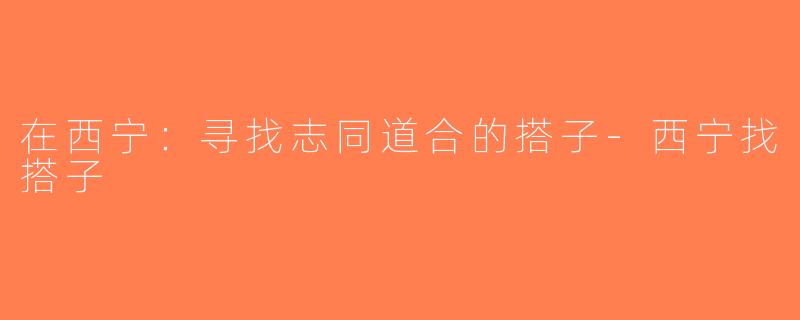 在西宁：寻找志同道合的搭子-西宁找搭子