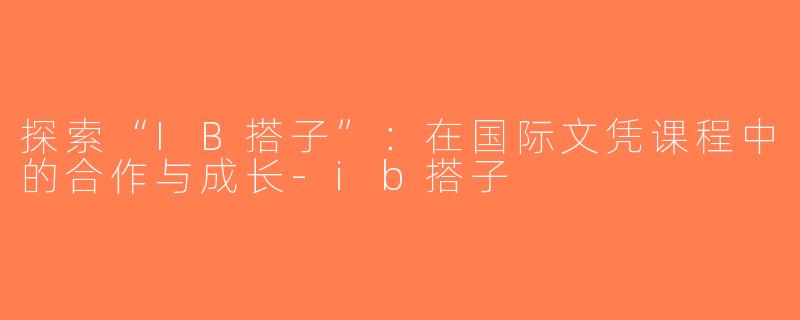 探索“IB搭子”：在国际文凭课程中的合作与成长-ib搭子